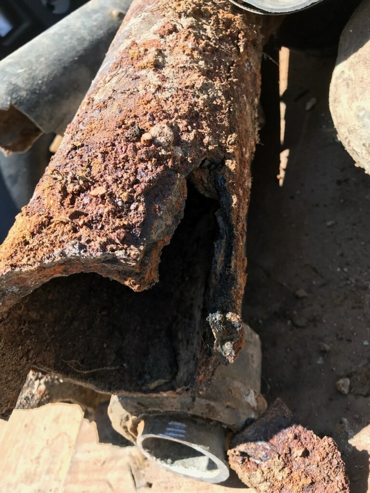 Rusted broken Galvanized pipe